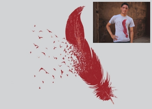birds and feather t-shirt from Threadless