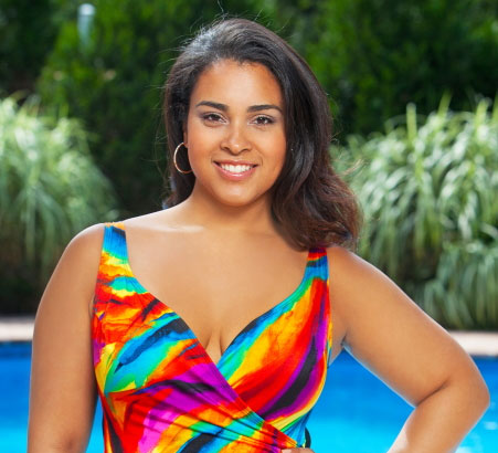 Plus size bright swimsuits from Always for Me.
