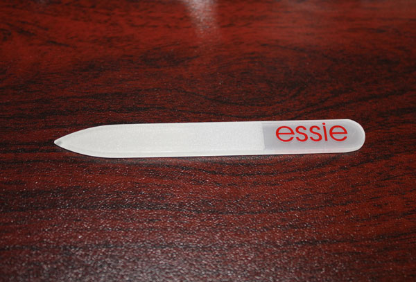 The glass nail file Essie included in their Turquoise, Caicos, and Set in Stone polish kit.