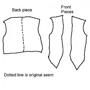 Pirate vest cut from main body of pants.