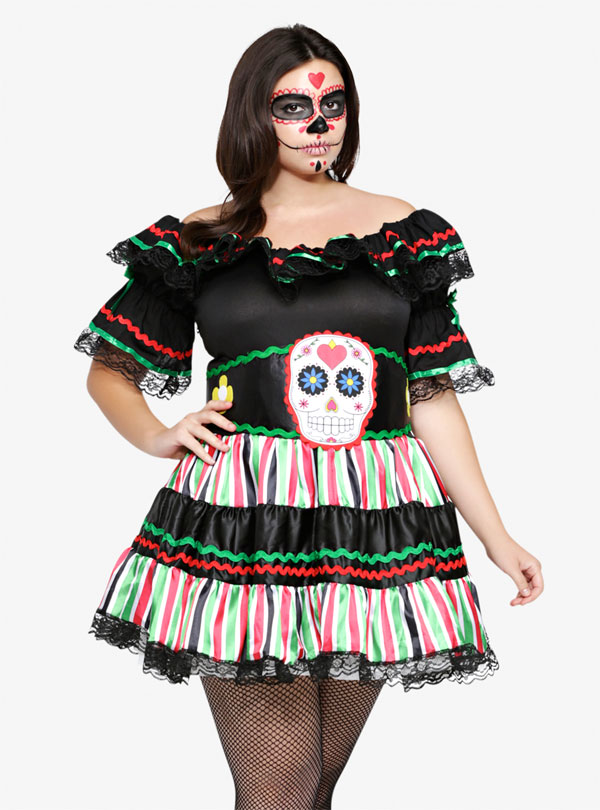 Plus size Sugar Skull costume from Torrid.