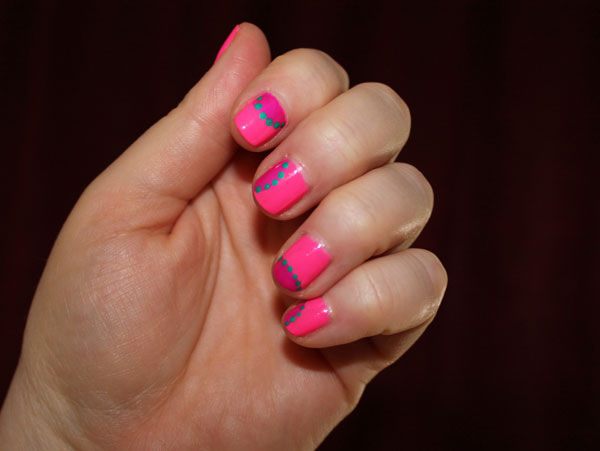 My nails hopped up on pink polish.